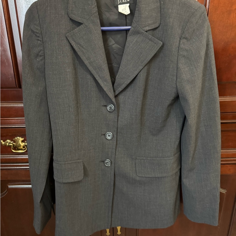 Vintage J. Crew Women's Gray Blazer